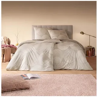 Estella Dora Kreise Baumwolle Beige 135 x 200 cm + 80 x 80 cm