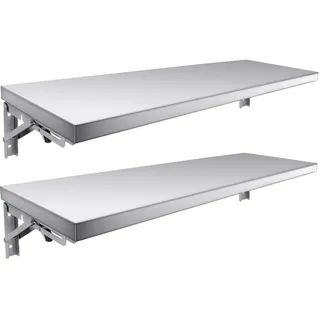 TAIMIKO Wandregal aus Edelstahl Klappbares Wandmontiertes Regal Gewerbliche Küchenregale Food Truck Restaurant,Garage,Wäscherei,Hauswirtschaftsraum Wäsche Klapptisch (100cm,2PCS)
