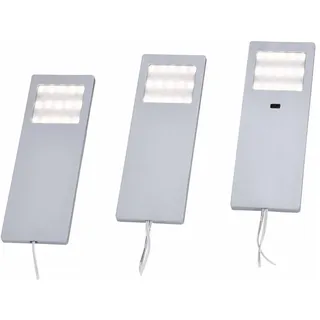Paul Neuhaus Helena LED Unterbauleuchte mit Sensorschalter, 3er Set, Aluminium, warmweiße Lichtfarbe, modern,