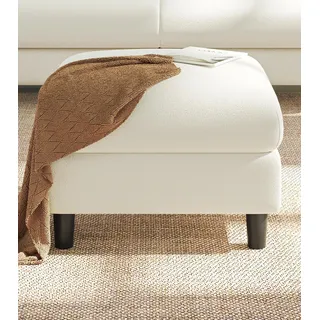 Welzona Hocker Mit Stauraum, Teddy Sitzhocker, Werkzeuglose Einrichtung Fusshocker, Ganz-Holz Polsterhocker, 68cm Couch Hocker Wohnzimmer, Ottomane, Fußhocker, Sitzbox, Sitztruhe, Fußbank, Beige Weiß