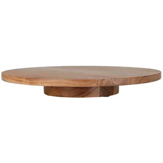 Spetebo Akazienholz Drehteller natur - 37 cm - Massive Holz Servierplatte drehbar - Deko Holzteller Servierbrett Gewürzrondell Kuchenplatte