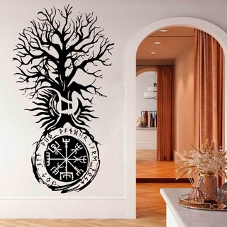 WEIMEIJIE Baum des Lebens Wandaufkleber Antikes Amulett Zauber Weissagung Schlafzimmer Wohnzimmer Dekoration 42x78 cm