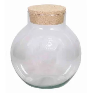 INNA-Glas Terrarium Gaspar, Kugel - Rund, klar, 20cm, Ø 12cm - Ø 19cm | mit Korkdeckel - 0