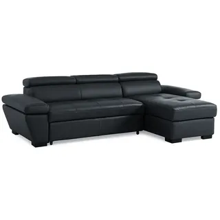 Ecksofa Leder mit Schlaffunktion - Ecke Rechts - Weiß - JONOVA