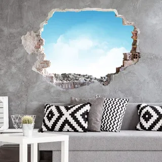 Sommer Klebebilder für die Wand 3D Wandtattoo Himmel Tapete selbstklebend Wolken Klebefolie 40x27cm