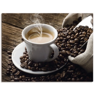Wandbild ARTLAND "Heißer Kaffee - dampfender Kaffee" Bilder Gr. B/H: 120 cm x 90 cm, Leinwandbild, braun Bild Metallbild Bilder als Alubild, Leinwandbild, Wandaufkleber oder Poster in versch. Größen