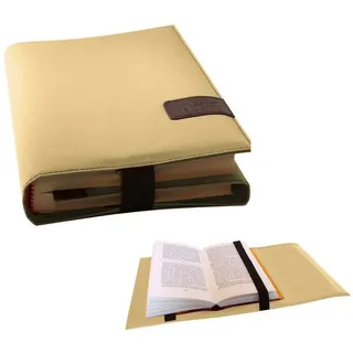 SKIN von Barth & Bauer BookSKIN Buch Einband (Größenverstellbar) in Elfenbein-Beige mit Lesezeichen