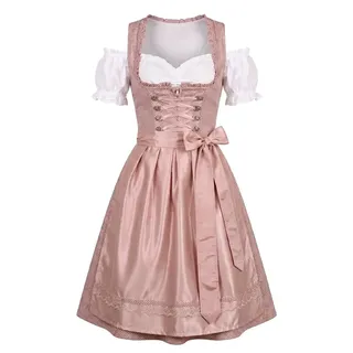Golden Trachten Dirndl Set Trachtenkleid Rosa Weiß gepunktet Gr 34 bis 42 517GT - 36