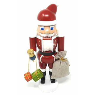 Erzgebirge Nussknacker Weihnachtsmann mit Geschenken 26 cm Weihnachtsdekoration