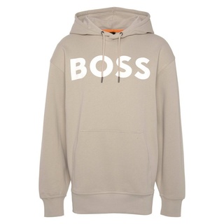 BOSS ORANGE Sweatshirt WebasicHood mit weißem Logodruck beige|braun 4XL