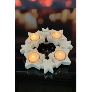 Kerzenring Cometa 23cm creme-weiß