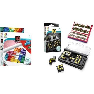 SmartGames - IQ Love & IQ Circuit, Puzzle-Spiele mit je 120 Herausforderungen, 2 Spielmodi, 7+ & 8+ Jahre