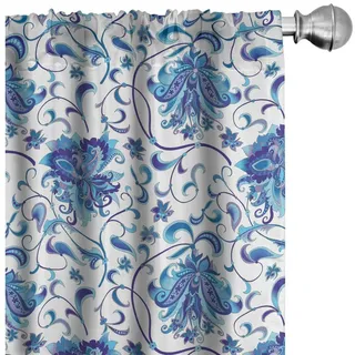 Abakuhaus Gardine Vorhang für Wohnzimmer Schlafzimmer Dekor, Microfaser, orientalisch Naher Osten wie Design blau 150 cm x 225 cm