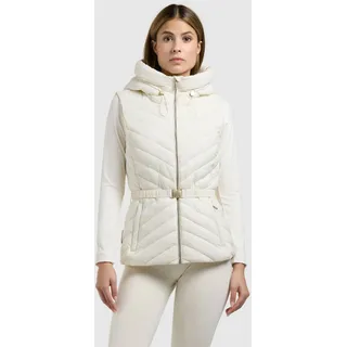 Steppweste KHUJO "DEMIE", Damen, Gr. XL, sanftes weiß, Web, 100% Nylon, unifarben, slim fit hüftlang, Westen Steppweste