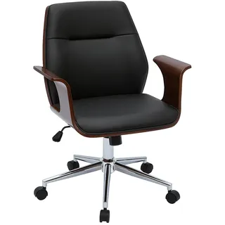 miliboo Design-Bürostuhl Holz Schwarz