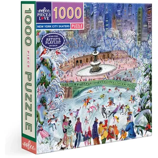 Eeboo Puzzle mit 1000 Teilen New York City Skaters – Puzzle für Erwachsene, 1000 Teile aus Karton – Maße 58,5 cm x 58,5 cm