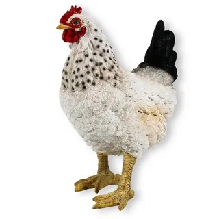colourliving Tierfigur Gartendeko Huhn Figur Weiß 35cm stehend Deko Huhn, handbemalt, realistische Darstellung weiß