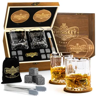 Whisiskey Whisky Gläser Set - Whiskey Geschenkset Glas - Whiskygläser