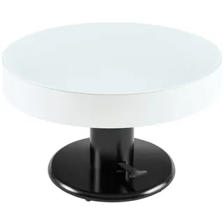 Mid.you Couchtisch, Schwarz, Weiß, Metall, Glas, Holzwerkstoff, rund, zylindrisch, 80x46x80 cm, höhenverstellbar, einfacher Aufbau, Wohnzimmer, Wohnzimmertische, Couchtische, Couchtische höhenverstellbar