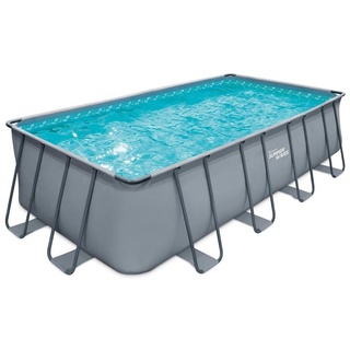 Summer Waves Elite Frame Pool | Aufstellpool rechteckig | Komplettset | Grau | 549x274x132 cm