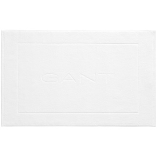 GANT Badematte - Duschvorleger, Frottee, Bio-Baumwolle, Logo, uni Weiß 50x80cm