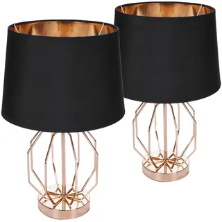 Brubaker Vintage Gitter Muster Gold Schwarz 2 St.