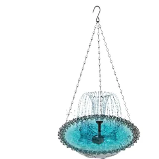 Vogeltränke für den Außenbereich Solar Trinkbrunnen Hängende Trinkfutterspender Bad für Außen Garten Terrasse Kolibri Balkon