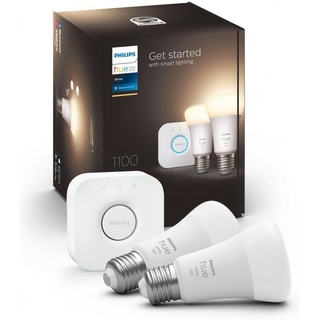 Philips Hue LED-Leuchtmittel White Starter-Kit 2er-Pack - LED-Lampe - weiß, E27, Warmweiß weiß