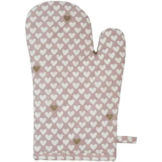Krasilnikoff Ofenhandschuh Happy Hearts, 29x18 cm, rosa