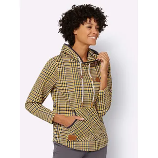 Sweatshirt CASUAL LOOKS Gr. 48, gelb (ocker, ecru, bedruckt) Damen Sweatshirts