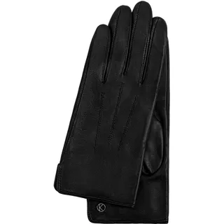 Lederhandschuhe KESSLER "Carla" Gr. 8, schwarz (black) Damen Handschuhe Fingerhandschuhe Seitenschlitz, Zierbiesen