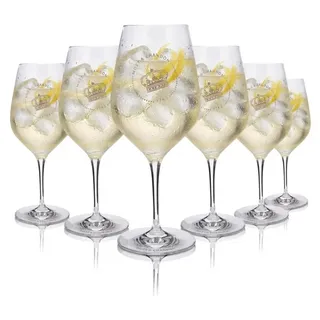 6er Set Moët & Chandon Champagnerglas 0,63l – Echtglas Kelch mit Eichstrich