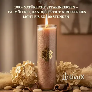 Stearinkerze, endlose Schleife, hellbraun - 21x6,5 cm, ca. 100 Stunden Brenndauer, handgefertigt, unparfümiert, aus nachhaltigem Palmwachs