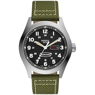 Solaruhr FOSSIL "DEFENDER, FS5977" Armbanduhren grün (olivgrün) Herren Hochzeitsmode Armbanduhr, Herrenuhr, limited edition