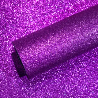 VEELIKE Glitzer Tapete Lila Möbelfolie Selbstklebende Folie Glitzer Dekorfolie für Möbel Wanddeko Klebefolie Ornamente Wandtapete Luxus Tischdeko Wohnzimmer Party Dekoration Glitzerfolie 40cm×300cm