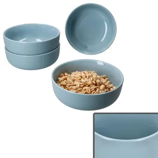 Ritzenhoff & Breker Jasper 4er Set Schale 14,5cm Graublau I 360ml I Steingut-Schüssel für 4 Personen I Schälchen für Salat, Suppe, Müsli, Chips & Co. zum Frühstück, Mittag & Abendbrot