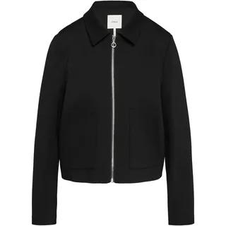 S.Oliver BLACK LABEL Damen 2157126 Blouson Mit Hemdkragen, Schwarz, 38 EU