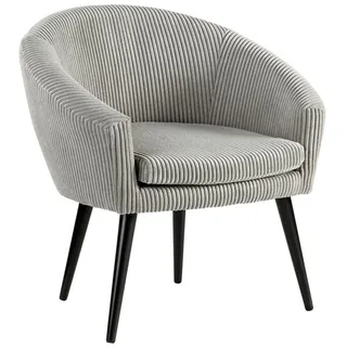 XDREAM Loungesessel Lutz, Relaxsessel, Cocktailsessel, Polstersessel, Einzelsessel (1-St), bequemer Sessel in moderner Cord-Optik, viele verschiedene Farben grau