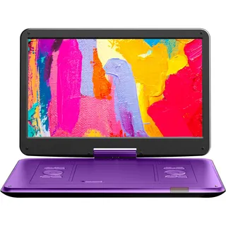 Yoton 17,5” Tragbarer DVD-Player mit 15,6” HD-Drehbildschirm, Lila