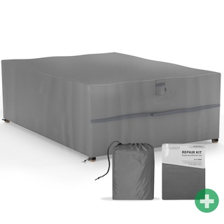 Sanzaro Abdeckung für Sitzgruppen Winterfest - RipStop-Technologie mit 600D Oxford Gewebe 320g, Reißfest & UV-Beständig, 280 x 204 x 90 cm280 x 204 x 90 cm (BxTxH)