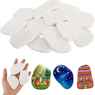 15 Stück Steine zum Bemalen 5-8cm Malsteine Kies Dekosteine Naturstein Gemalter Kieselsteine, Glatte Kieselsteine zum Bemalen Natürliche Flusssteine Strand Kiesel für Kunst Handwerk Dekoration