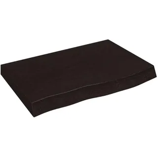 vidaXL Waschtischplatte Dunkelbraun 60x50x(2-4)cm Massivholz Behandelt