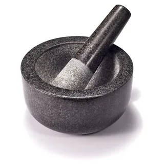 Granit Mörser und Stößel XXL, 16 cm, 2-teilig - Grau