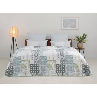 OTTO home Tagesdecke Sofia, Tagesdecke in Patchwork-Design, für Kinder und Erwachsene grün 240 cm x 250 cm