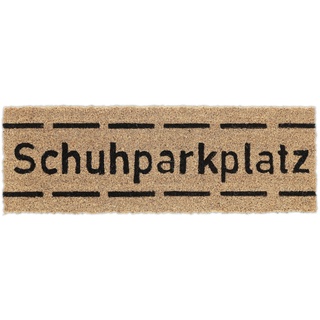Relaxdays Fußmatte Kokos, Schuhparkplatz, 75x25 cm, schmaler Türvorleger, innen & außen, rutschfest, wetterfest, Natur