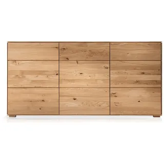 Moebel-Eins LORINA Sideboard I, Material Massivholz, Wildeiche geölt - 2 Jahre Gewährleistung - mind. 14 Tage Rückgaberecht - Braun