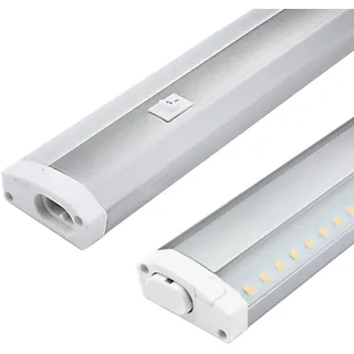 Trango - 2532 LED Unterbauleuchte - Lichtleiste 600mm lang - 11W - 230 Volt - Titan/Weiß - Mit On/Off Schalter - 3000K warmweiß - Erweiterbar