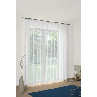 Wirth Gardine WIRTH "7227" Gr. 20, blau, B:750cm H:245cm, Polyester, Gardinen, Store - Faltenband 1:3