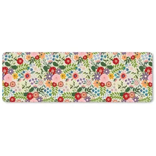 MuchoWow Mauspad Blätter - Blumen - Design (1-St), Gaming, Büro, Mousepad XXL, Großes, Mausunterlage, 90x30 cm bunt 90 cm x 30 cm