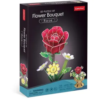 shantou cubicfun toys industrial co CUBICFUN - 3D Puzzle Blumentopf Rose 120 Teile